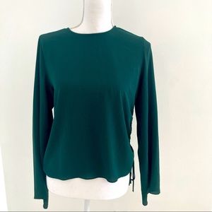 Vince Camuto Long Sleeve Blouse Green XS